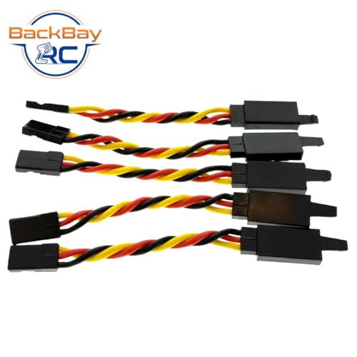 BackBayRC - 2in 20awg Male/Female w/Clip Universal Servo Extension - 5 Pack - style: 2in Male/Female Extension w/ Safety Clip
