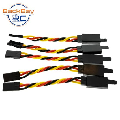 BackBayRC - 2in 20awg Male/Female w/Clip Universal Servo Extension - 5 Pack - style: 2in Male/Female Extension w/ Safety Clip