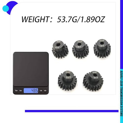 32P 5mm Pinion Gear Set 17T 18T 19T 20T 21T for Arrma 4s 3s Mega Typhon Senton Fury Vorteks Grom Gorgon Granite Big Rock Kraton Mojave Outcast Infraction Upgrade Parts
