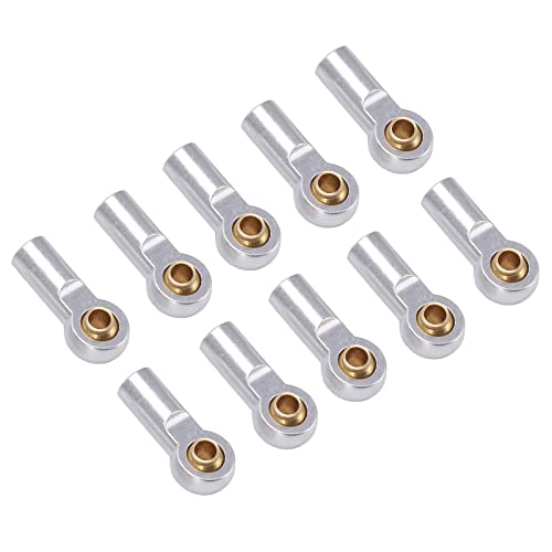 10pcs RC Metal Ball Ends, Aluminium Alloy Ball Ends M3 Link Rod End Joint, AXIAL SCX10 1/10 RC Car Upgrade Parts (Silver) - color: Silver