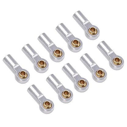 10pcs RC Metal Ball Ends, Aluminium Alloy Ball Ends M3 Link Rod End Joint, AXIAL SCX10 1/10 RC Car Upgrade Parts (Silver) - color: Silver