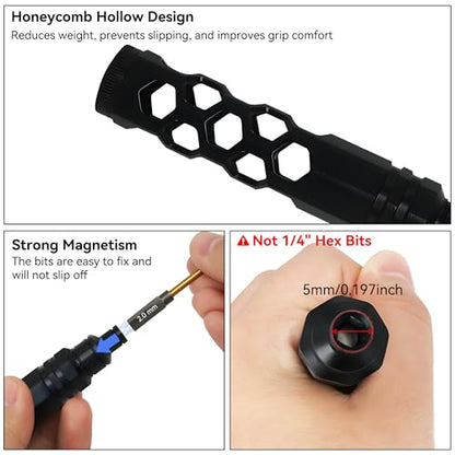 RC Hex Driver Set - 5 in 1 Hex Screwdriver Set 1.5mm 2.0mm 2.5mm 3.0mm Phillips Screwdrivers Allen Repair Tools for Traxxas SCX24 TRX4 Arrma Helicopter RC Car Tool Kit Black - color: Black