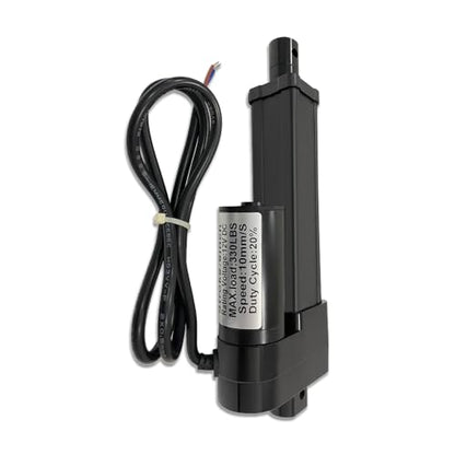 4" (100mm) Stroke 12V Silent Electric Linear Actuator Black | 330lbs (1500N) Load Capacity, IP55 Waterproof - color: Black, size: 4"