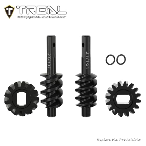 TREAL Harden Steel 2/13T & 2/16T Axle Overdrive Worm Gear Set for 1/30 Axial SCX30 - size: 2T/13T 2T/16T