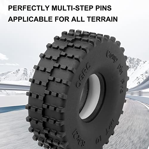 OGRC 1.0 Competition Pin Tires 63 * 21mm RC Tires for SCX24 TRX4M | Dual Stage Foam, Super Soft & Sticky Composite Materials, 1.0" Crawler Tires for 1/18 TRX4M 1/24 Axial SCX24