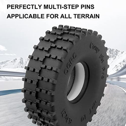 OGRC 1.0 Competition Pin Tires 63 * 21mm RC Tires for SCX24 TRX4M | Dual Stage Foam, Super Soft & Sticky Composite Materials, 1.0" Crawler Tires for 1/18 TRX4M 1/24 Axial SCX24