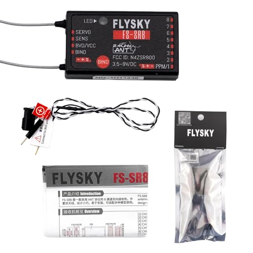 GoolRC Flysky FS-SR8 Receiver, 2.4GHz 8 Channel Remote Control Receiver Compatible with Flysky FS-ST8 RC Transmitter for RC Cars, Boats and Helicopters