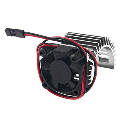RC Motor Heatsink 540 545 550 Brushless Brushed Electric Engine Heat Sink with 5-6V Cooling Fan Compatible with Traxxas HSP HPI Wltoys Himoto Axial Tamiya 1/10 RC Crawler Truck Car (Silver) - color: Silver