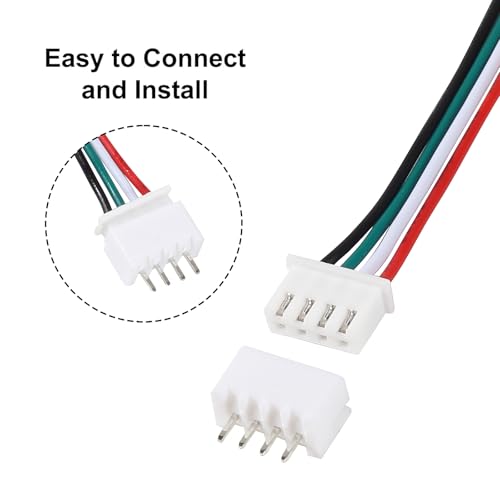 Alinan 20pcs JST-XH2.54mm 4 Pin Connector Kit, Included 10pcs Mini 4 Pin 24AWG Female Connector Plug with 150mm Cable Wire and 10pcs Micro 4Pin Male Connector Plug - color: 4Pin 24AWG 150mm Cable