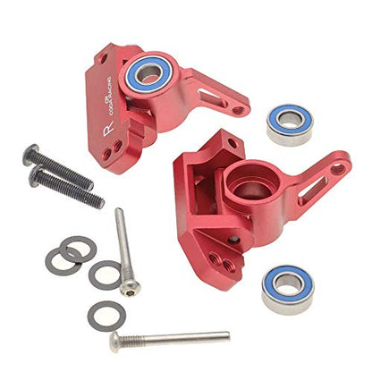 RC Alloy Caster Block&Steering Blocks for Traxxas 1/10 2WD Slash, Stampede, Rustler, Nitro Slash-Replaces Part 3736 3632 - color: Red