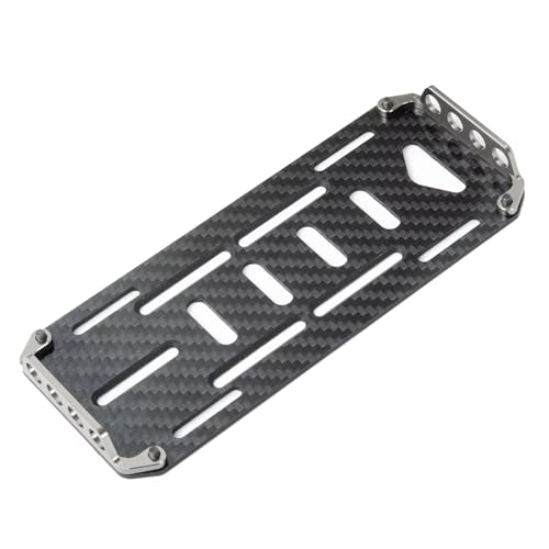 RC Car Parts for Axial for SCX10 1/10 RC Crawler Car Truck Model Upgrade Parts Battery Mounting Plate Tray with Metal Mount Decoration Car Accessories(Gray) - size: Gray