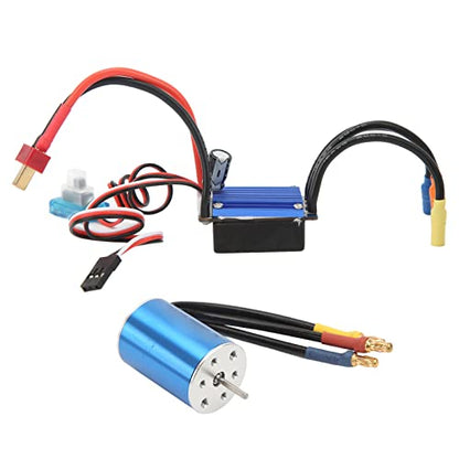 Brushless Motor ESC Combo, 4800KV High Speed 25A Power with CNC Aluminum Cover, RC Car Brushless Kit, for 1/16 1/18 Scale RC Trucks Off-Road Racing and Hobbyist Use