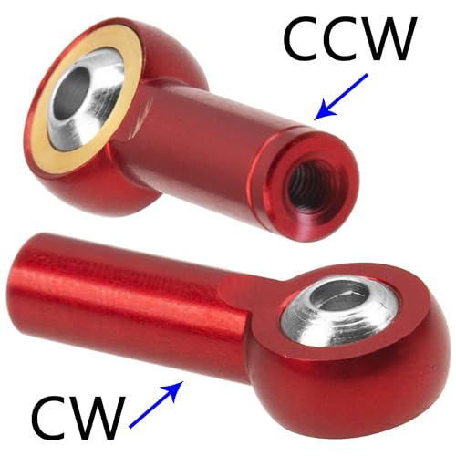 10Pack Vgoohobby Aluminum CW CCW M3 Link Rod Tie Rod End Ball Head Joint Holder 26mm Compatible with Axial Redcat HSP Traxxas HPI 1/10 RC Car Truck DIY Robot Boat Airplane (Red) - color: Red
