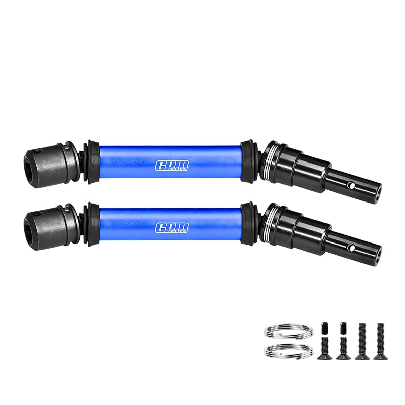 GPM Upgrades 4140 Medium Carbon Steel+Aluminium Front/Rear Cvd Drive Shaft for 1/8 Mojave 4X4 4S Blx Desert Truck Rtr-Ara4404T1/T2 (Blue) - color: Blue