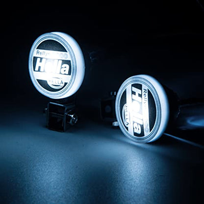 Que-T 2pcs Round Light Headlight Spotlight for 1: 10 RC Trx4 TRX6 SCX10 90046 RC Car