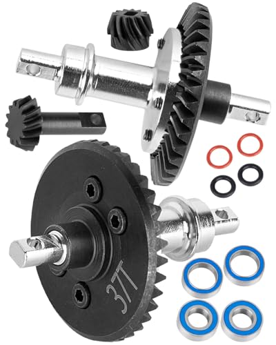 RC Upgrades Part Front Rear 13-37T Differential Gear Assembly for 1/10 Slash/Rustler/Stampede/Bandit 4X4 4WD VXL,XO-1 RC Car,13-37T Gearbox Gears Diff Hops Up