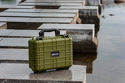 MEIJIA All Weather IP67 Waterproof Hard Camera Case,Hard Protective Case,Hard Case with Customizable Foam,Fit Use of Drones,Camera,Equipments,Pistols(Green,15.98x12.99x6.85inches) - color: Green, size: 15.98x12.99x6.85inches