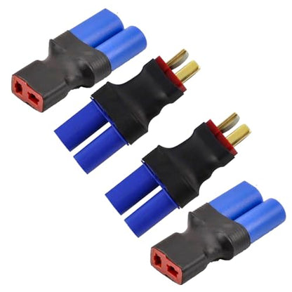 2pcs T-Plug Male Connector to EC5 Female Connector Adapter and 2pcs T-Plug Female Connector to EC5 Male Connector Adapter for RC LiPo Battery FPV DIY Models