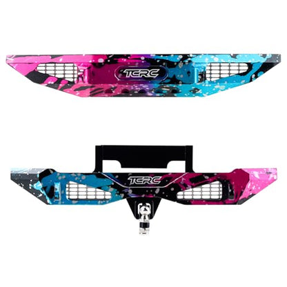 Splash Anodizing Aluminum Front and Rear Bumpers Set for TRX4M Bronco 1/18 RC Crawler Car Upgrade Parts - color: Colorful Splash