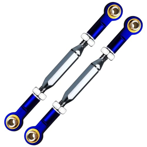 2PCS Stainless Steel Turnbuckles with Rod Ends for Rustler 4X4/2WD,84-108mm Tie Rods with Spacers Fit for 1/10 Traxxas Slash 2WD,Stampede VXL,Rustler 4X4 VXL,Hoss 4X4,RC Car Hops Up Parts,Dark Blue - color: Dark Blue