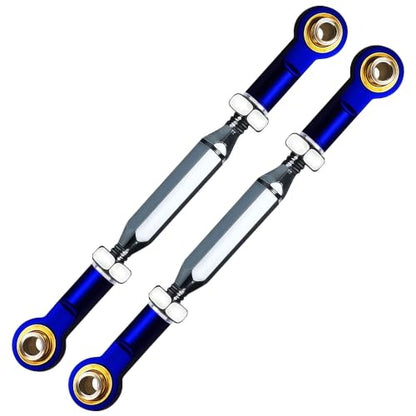 2PCS Stainless Steel Turnbuckles with Rod Ends for Rustler 4X4/2WD,84-108mm Tie Rods with Spacers Fit for 1/10 Traxxas Slash 2WD,Stampede VXL,Rustler 4X4 VXL,Hoss 4X4,RC Car Hops Up Parts,Dark Blue - color: Dark Blue