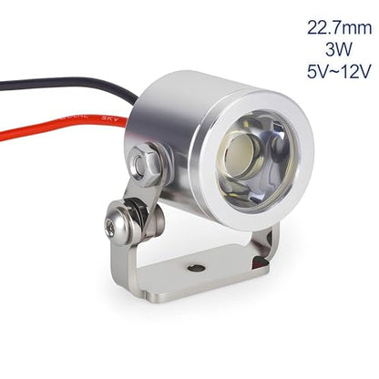 AMK 1/10 RC Crawler LED Lights, 2Pcs 3W Aluminum Headlights Spotlight, 5-12V RC Light Kit with Receiver or 2S/3S Power for Axial SCX10 90046 RC4WD D90 TRX4 TRX6 DIY Upgrade Accessories (Silvery) - color: Silvery