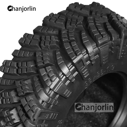 1.9 RC Tires OD 98mm 1/10 Rubber All Terrain Mud Crawler Tyres with Foam for 1:10 Rock Crawler Car Axial SCX10 SCX10 III AXI03007 D90 TF2 MST Tamiya RR10 Beadlock Wheels Hubs 4PCS