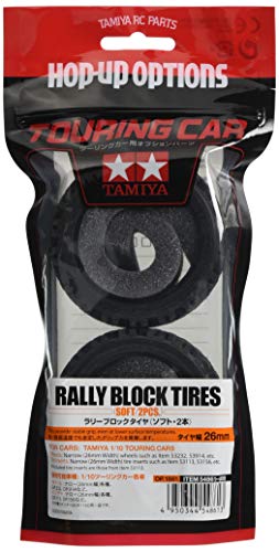 Tamiya 54861 RC Rally Block Tires, Soft Compound w/ Foam Inserts (2)