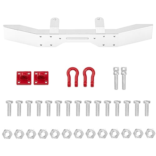 Metal Front Bumper & Trailer Hook Compatible with WPL B14 B24 B16 B36 C14 C24 HengLong Feiyue 1/16 RC Crawler Car