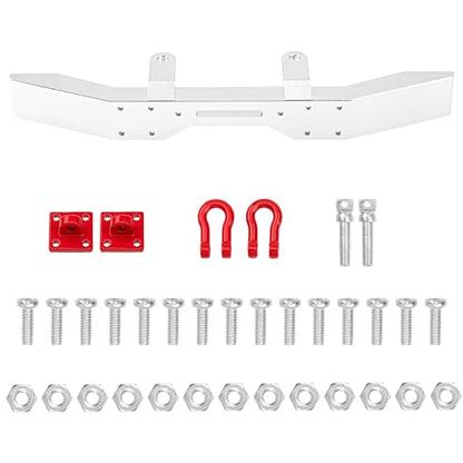 Metal Front Bumper & Trailer Hook Compatible with WPL B14 B24 B16 B36 C14 C24 HengLong Feiyue 1/16 RC Crawler Car