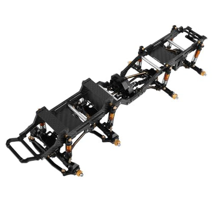 LCG 6x6 8×8 Carbon Fiber Chassis Frame with Metal Axles for 1/24 RC Crawler Car Axial SCX24 Refit Kit (8x8 blackl) - color: 8x8 Blackl