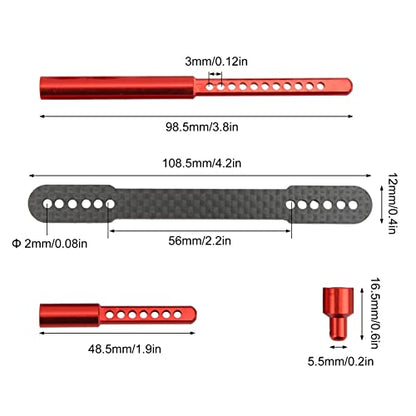 Keenso RC Shell Columns, Front Rear Aluminum Alloy Carbon Fiber Car Body Mount Post for Axial SCX10 90046 90047 1/10 RC Car (Red) - color: Red