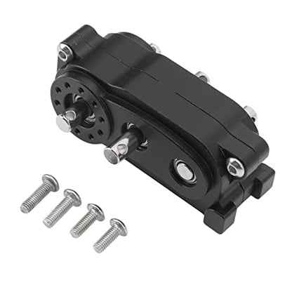 ZAWELYIO 2 Speed Gear Box Transfer Case for Axial SCX10 1/10 Scale Crawlers - 313mm WB CNC Machined with Dual Ratio Output (Black) - color: Black