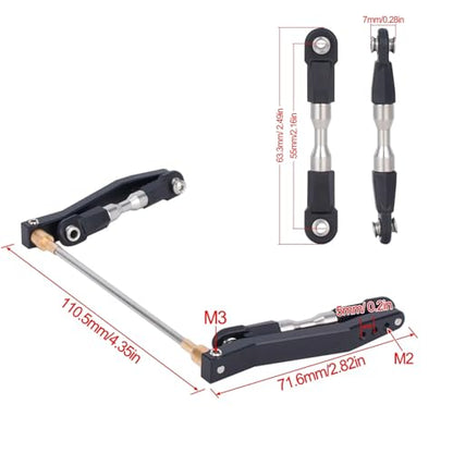 Metal Rear Sway Bar Anti-Roll Set Upgrade for 1/10 Wraith RR10 Yeti Upgrade | Fit 1/10 Axial Wraith RR10 Yeti crawler Reduce body roll & boost driving stability Sturdy metal, practical RC upgrade part - color: Black
