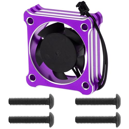 ShareGoo Alloy Brushless Motor ESC Cooling Fan Heatsink 28000RPM 5V-7.4V for Hbywing XeRun XD10 PRO ESC Series (Purple)_ - color: Purple