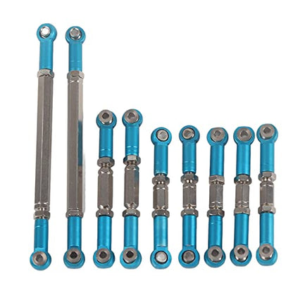 CHICIRIS RC Truck Metal Steering Linkage Rods Set, High Strength Durable Upgrade Parts with Easy Installation, Compatible for FY 01 02 03 04 05 07 12428 12423 Q39 RC Car (Blue)