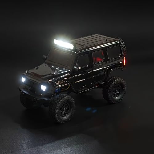 SCX24 Body Magnetic Stand with Lights for SCX24 Upgrades | PC Front and Rear Body for SCX24 Bronco JLU C10 Basecamp 1/24 RC Crawler - style: Black