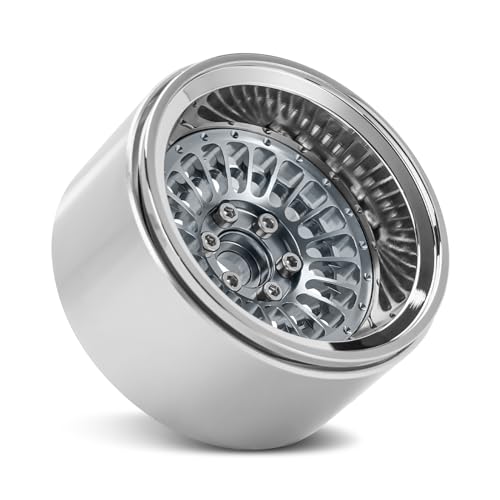 INJORA 2.2" Aluminum Turbine Wheel Offset -10mm for 1/10 RC Crawler (Grey)