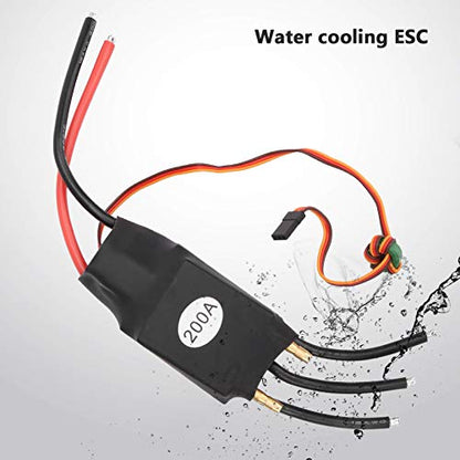 200A Electric Brushless Motor Controller,ESC Brushless Water Cooled Electric Speed Controller ESC for RC Boat Airboat Model