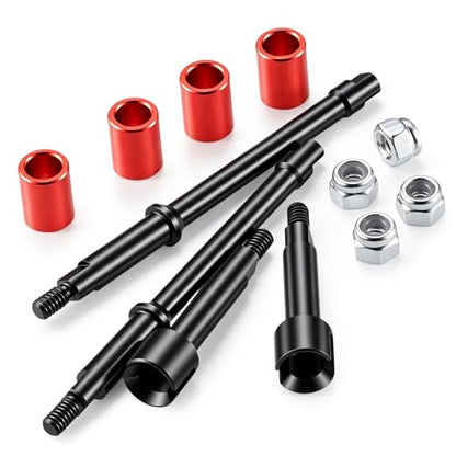 Que-T Heavy Duty Steel CVD Driveshafts +6mm Extended Front Rear Drive Shafts for 1/30 Axial Scx30 RC Crawler Car - size: 6mm Extended