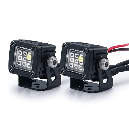 RC Car LED Lights Headlights Headlamp Square Lens Spotlight 4PCS Compatible with 1/10 RC Crawler Car TRX4 TRX6 Axial SCX10 90046 RR10 D90 Upgrades Parts (A-9 Holes) - color: A-9 Holes