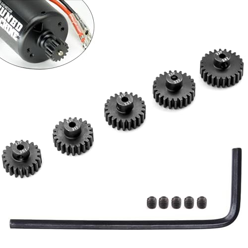 32P Hardened Pinion Gear Set 1/8 Inch Hole Metal Pinion Gear 20T 21T 22T 23T 24T 3.175mm RC Motor Pinion Gear Kit for 1/10 RC Car - style: 20 21 22 23 24T