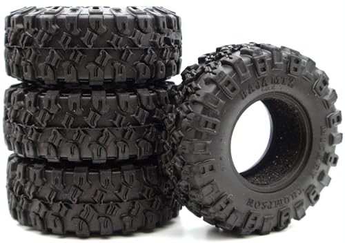 1.0 Inch Sticky Soft Tires 52 * 19mm for TRX-4M SCX24 1/18 1/24 Wheels Upgrades, High Viscosity RC Crawler Rubber Tyre (TW1002)