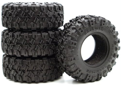 1.0 Inch Sticky Soft Tires 52 * 19mm for TRX-4M SCX24 1/18 1/24 Wheels Upgrades, High Viscosity RC Crawler Rubber Tyre (TW1002)
