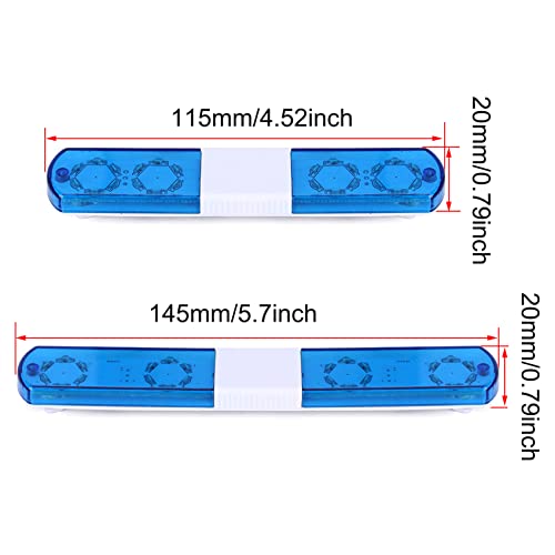 Multi-Function LED Police Flash Light Bar Lamp for 1/10 1/8 1/12 RC Model Car WPL D12 HSP TRX4 Tamiya CC01 D90 SCX10 (145mm Blue) - color: 145mm Blue