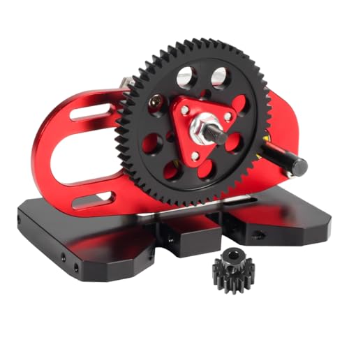 SCX10 LCG 2 Low Transmission 30% Overdrive Gearbox with Non-Slip Shell for 1/10 Axial SCX10 III II TRX4 RC Crawler Car Upgrade Parts (Red) - color: Red
