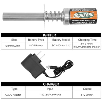 OGRC RC 1/8 1/10 Nitro Engine Nitro Glow Plug Igniter Starter Tools | RC Igniter Starter with Battery Charger for HSP Redcat RC Buggy Truck Models