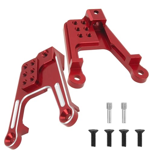 ShareGoo 4PCS Aluminum Front Rear Shock Tower Shock Hoops Bracket Mount Compatible with Axial SCX10 II 90046 90047 1/10 Scale Crawler Upgrade Part (Red) - color: Red