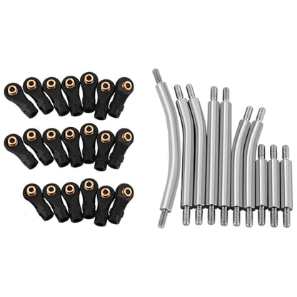 Stainless Steel Steering Links and High Clearance Body Chassis Link Set for Redcat Ascent-18 1/18 RC Crawler Metal Upgrade