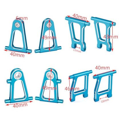 8Pcs MORFUM Aluminum Alloy Front Rear Suspension Swing Arm Set Replacement Upgrade Parts Compatible with Tamiya TT01 TT01D TT01E 1/10 RC On Road Touring Drift Car | Spare Parts RC Vehicle Suspension A-Arms Compatible with Tamiya TT01 TT01D TT01E 1/10 RC O